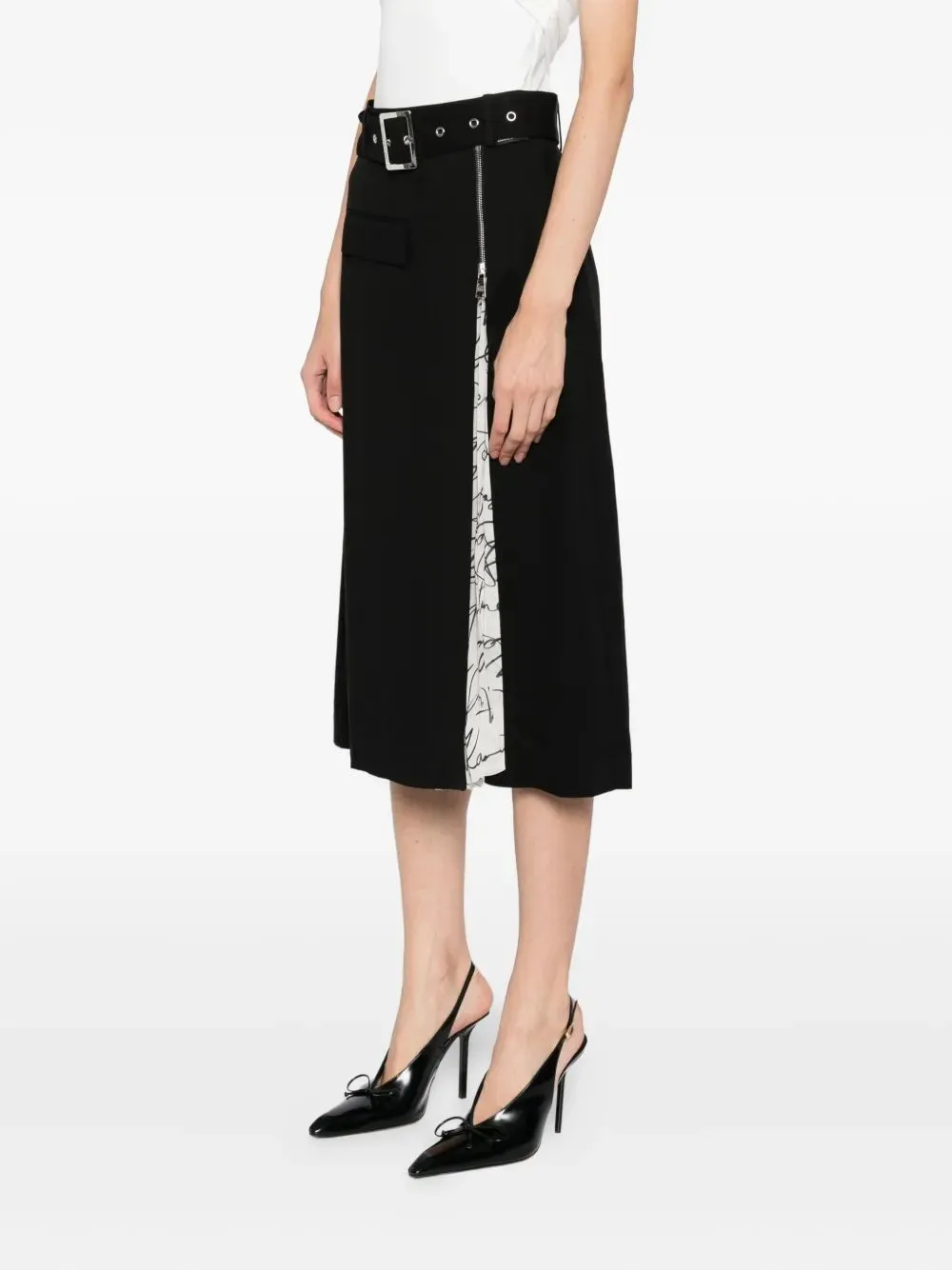 BLACK VISCOSE PLEATED PANEL SKIRT sold by Lord & Taylor product image thumbnail 3