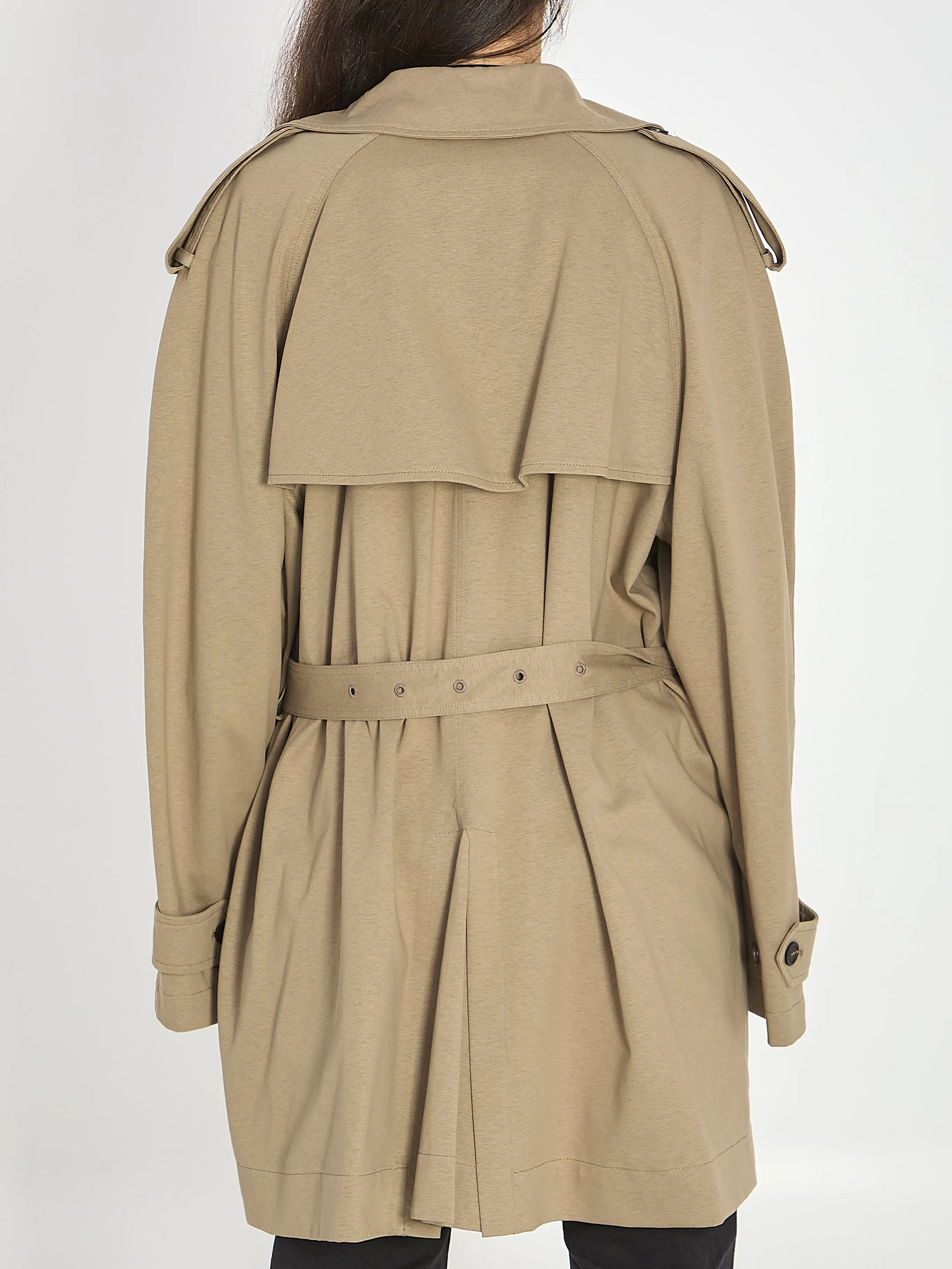 Short cocoon trench sold by Lord & Taylor product image thumbnail 4