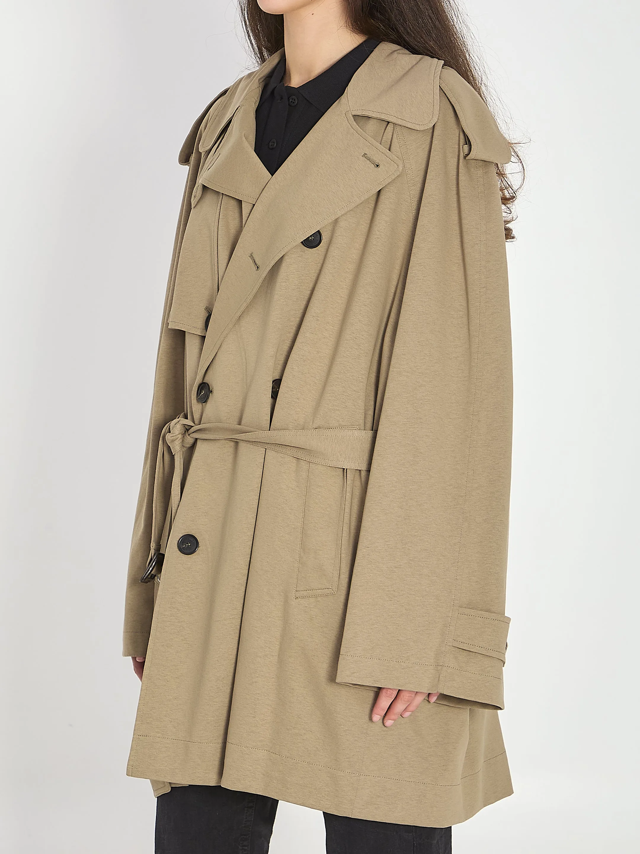 Short cocoon trench sold by Lord & Taylor product image thumbnail 2