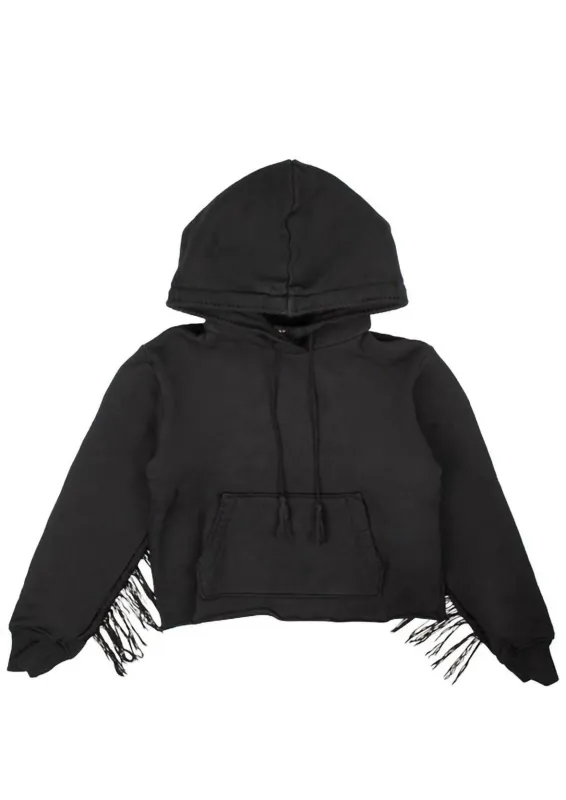 Amiri Fringe Hoodie- Black made by AMIRI