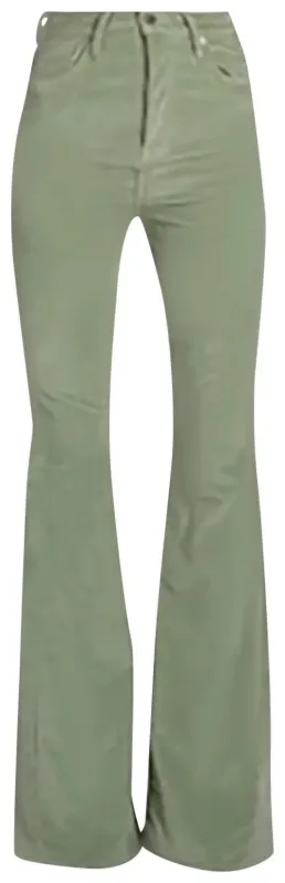 Amiri Velour Flare Stack Jeans Pants- Pale Lime sold by undefined