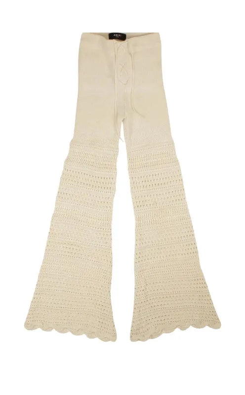 Amiri Checkered Crochet Flare Pants- Ivory sold by undefined
