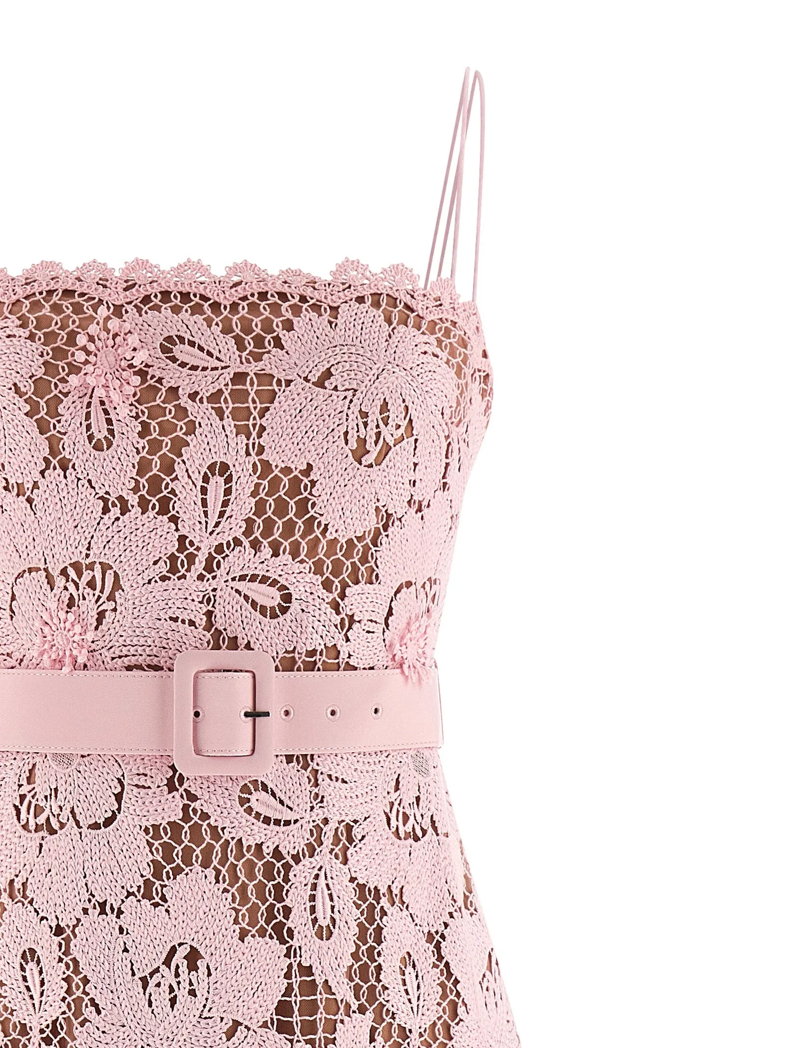 'Pink Crochet Lace Midi' dress sold by Lord & Taylor product image thumbnail 3
