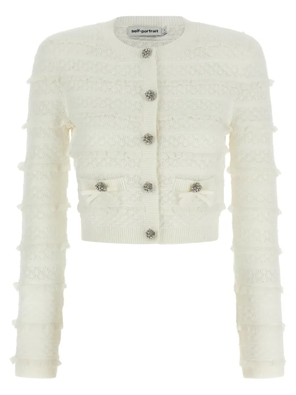'Pointelle Diamante' cardigan made by Self-Portrait