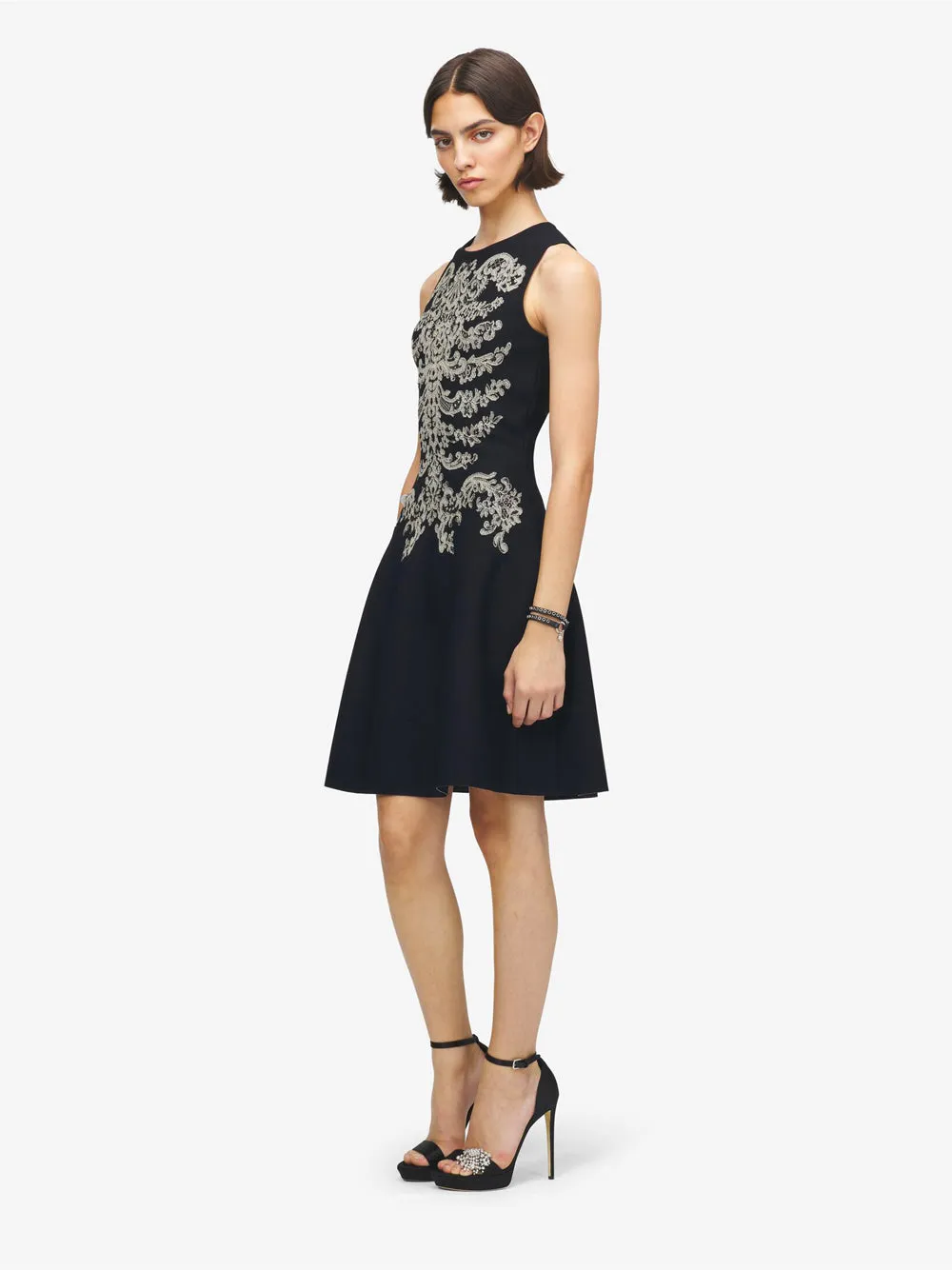 BLACK VISCOSE MINI DRESS sold by Lord & Taylor product image thumbnail 2