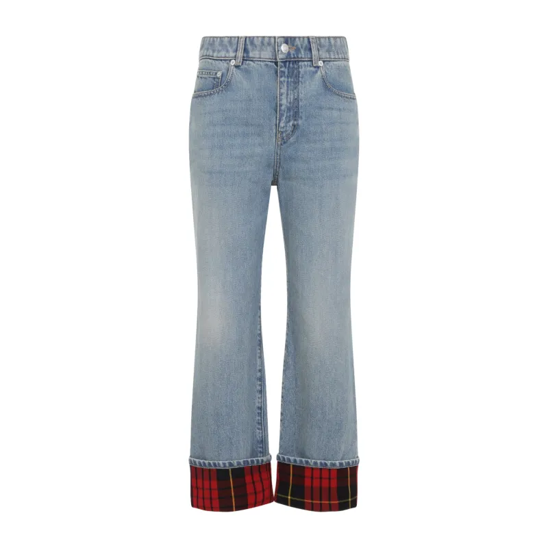 LIGHT BLUE COTTON JEANS made by Alexander McQueen