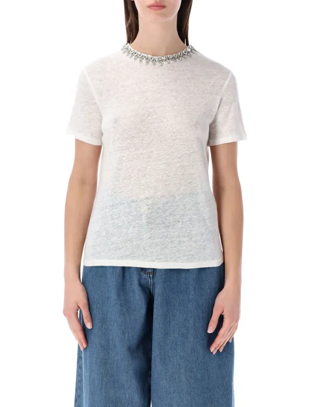 ZIMMERMANN EMBELLISHED LINEN TEE made by Zimmermann