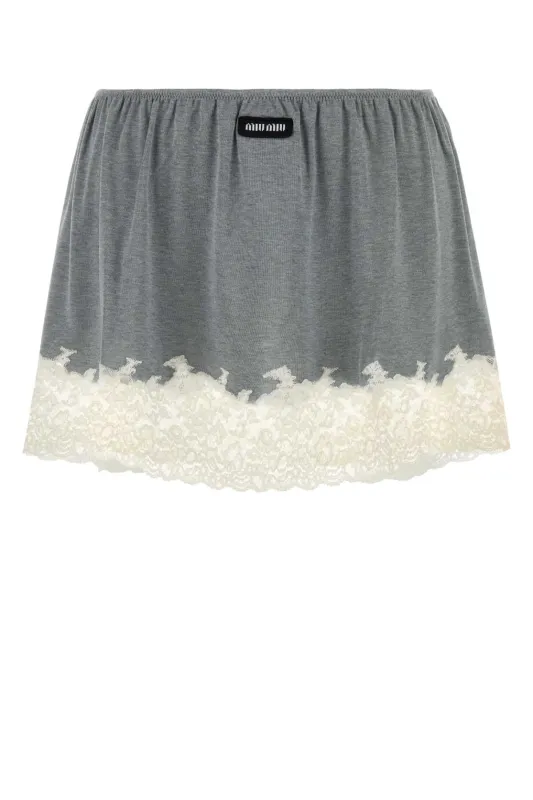 GREY SILK MINI SKIRT sold by Lord & Taylor