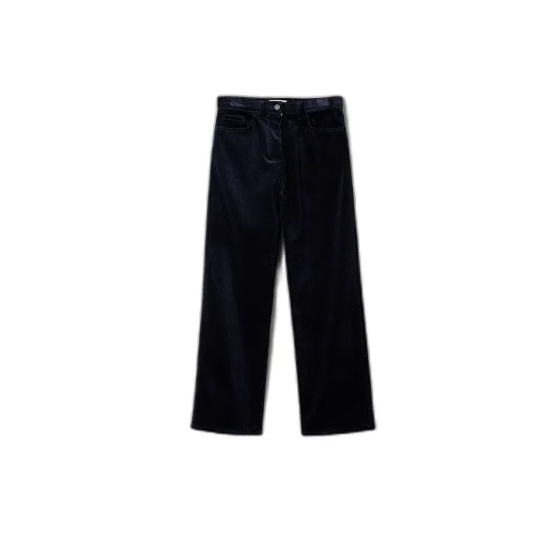BLEU COTTON TROUSERS made by Miu Miu