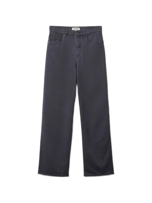 LIGHT OLD SMOKE GREY COTTON DENIM PANTS made by Miu Miu