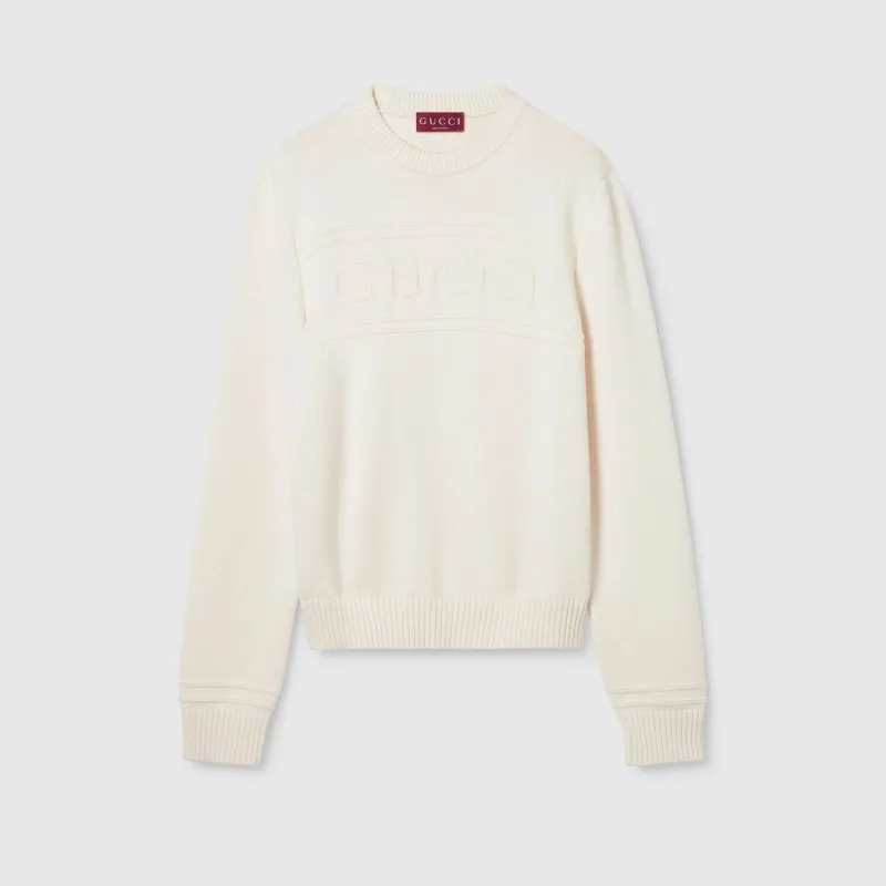 IVORY COTTON BLEND SWEATER made by Gucci