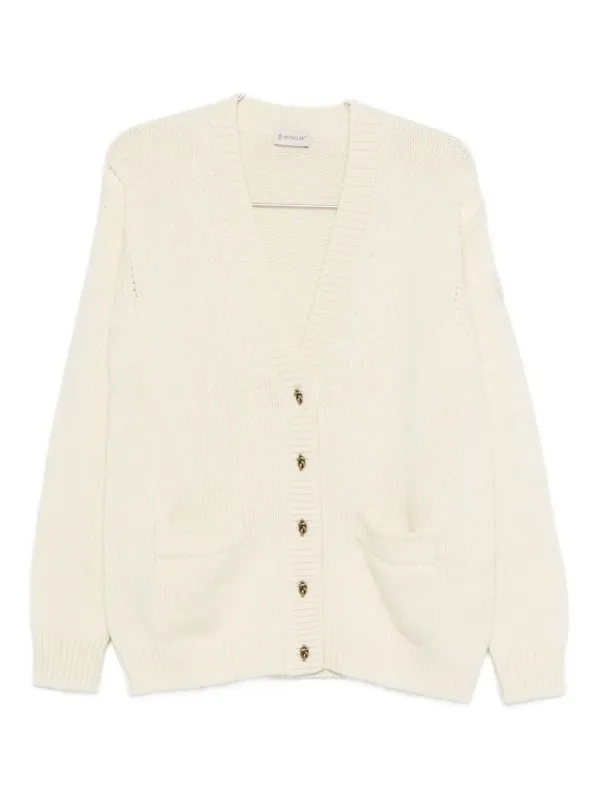 NATURAL VIRGIN WOOL CASHMERE CARDIGAN made by Moncler
