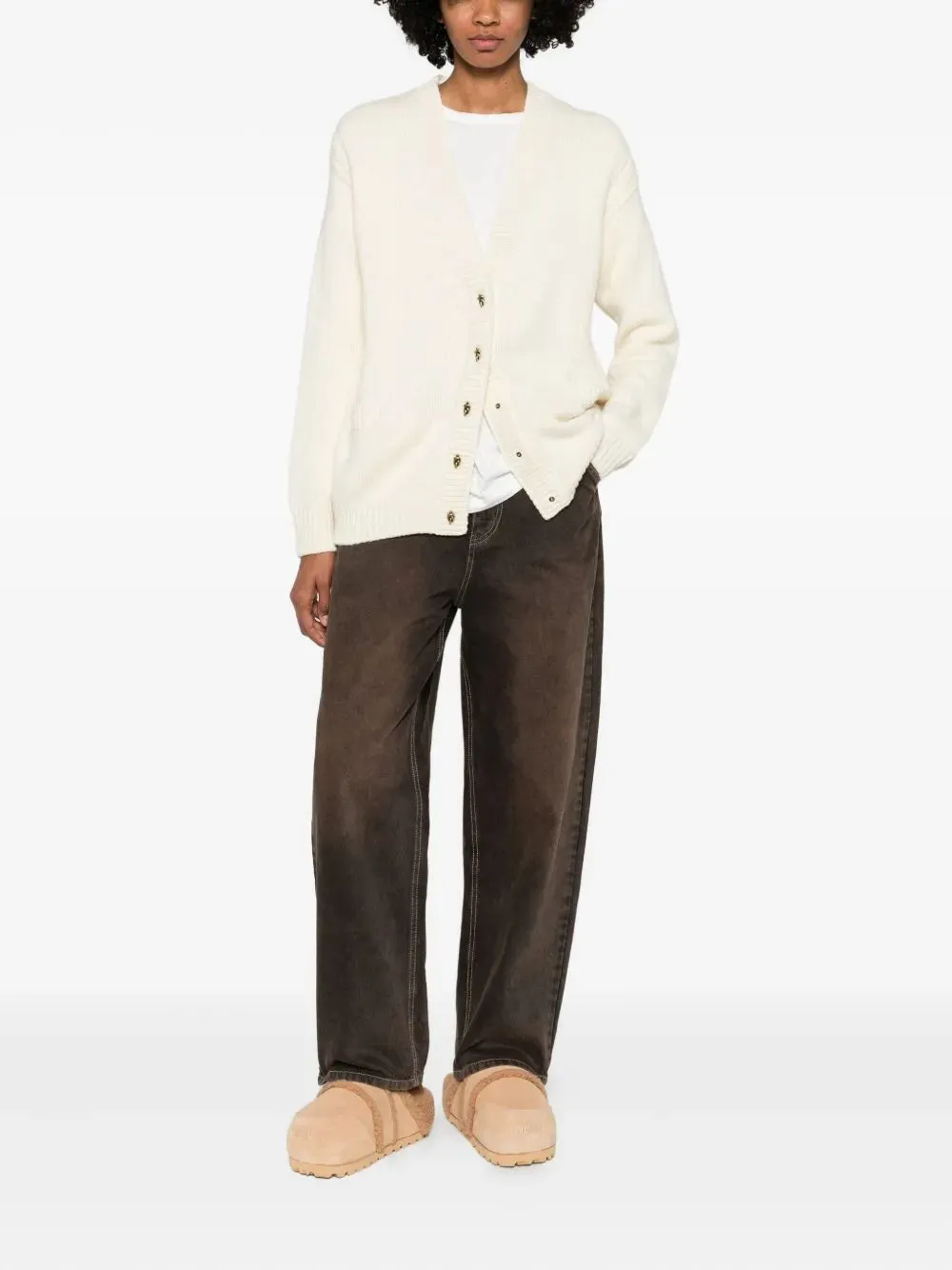 NATURAL VIRGIN WOOL CASHMERE CARDIGAN sold by Lord & Taylor product image thumbnail 2