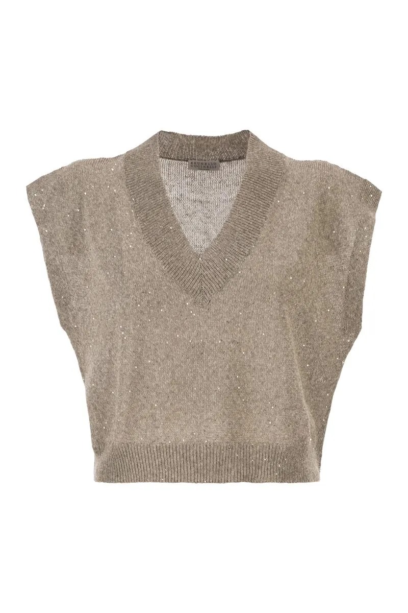 V NECK EMBELLISHED SWEATER sold by Lord & Taylor