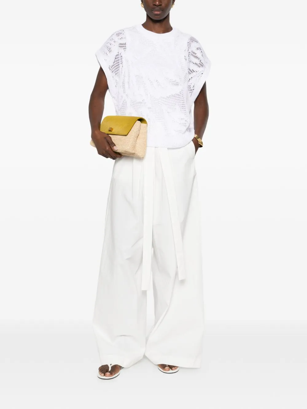 POLYESTER LINEN COTTON CREWNECK SWEATER sold by Lord & Taylor product image thumbnail 2