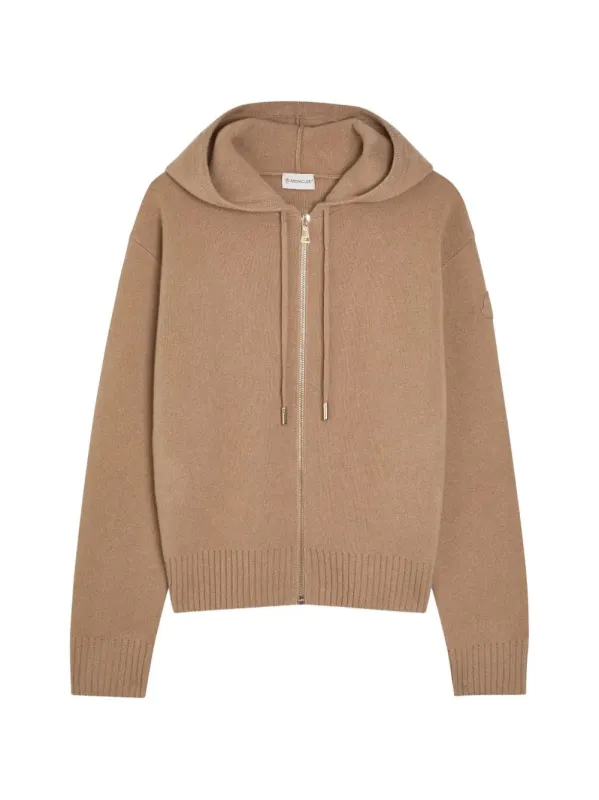 MEDIUM BEIGE WOOL CASHMERE CARDIGAN made by Moncler