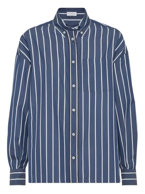 STRIPED POPLIN SHIRT made by Brunello Cucinelli