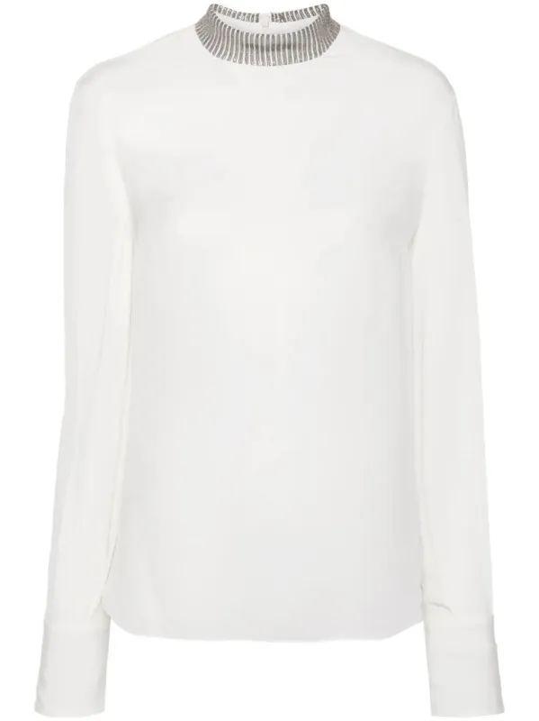 SILK MONILI NECK BLOUSE sold by Lord & Taylor