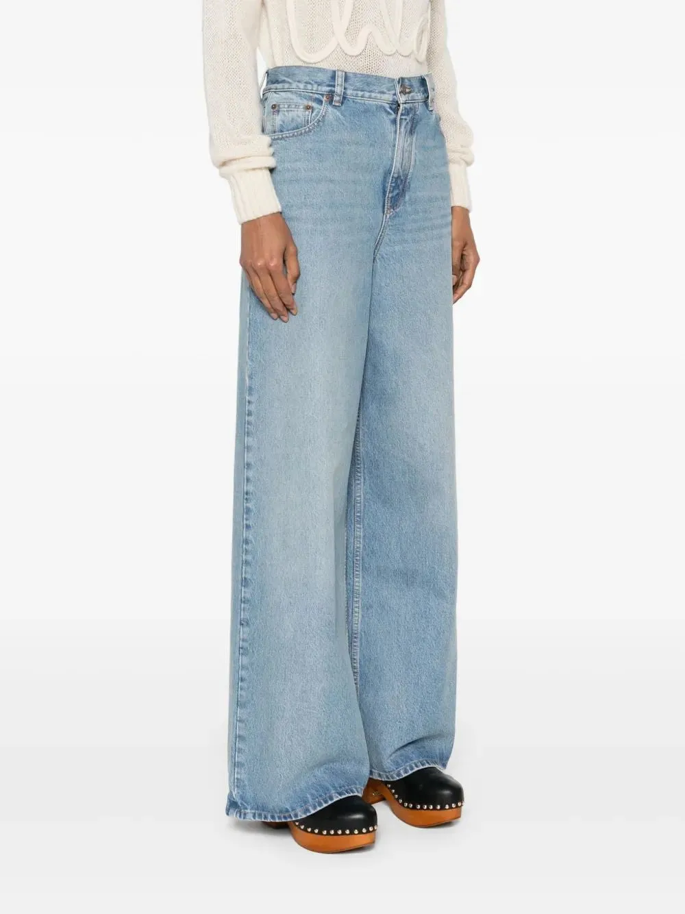 HIGH-WAIST WIDE-LEG JEANS sold by Lord & Taylor product image thumbnail 3