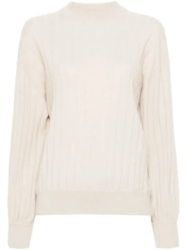 RIBBED KNIT CREWNECK SWEATER made by Brunello Cucinelli