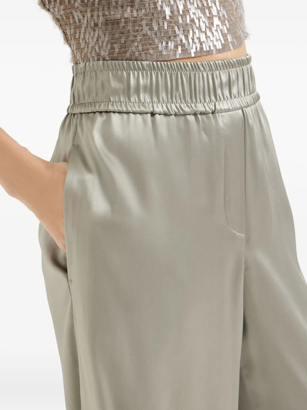 TRACK TROUSERS IN STRETCH SILK SATIN sold by Lord & Taylor product image thumbnail 5