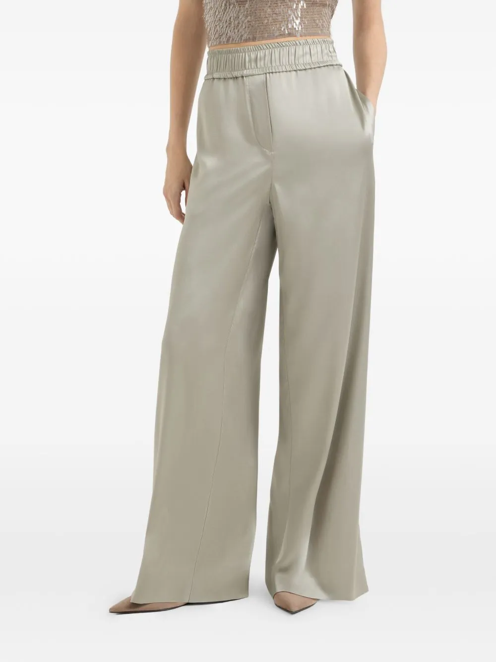 TRACK TROUSERS IN STRETCH SILK SATIN sold by Lord & Taylor product image thumbnail 2