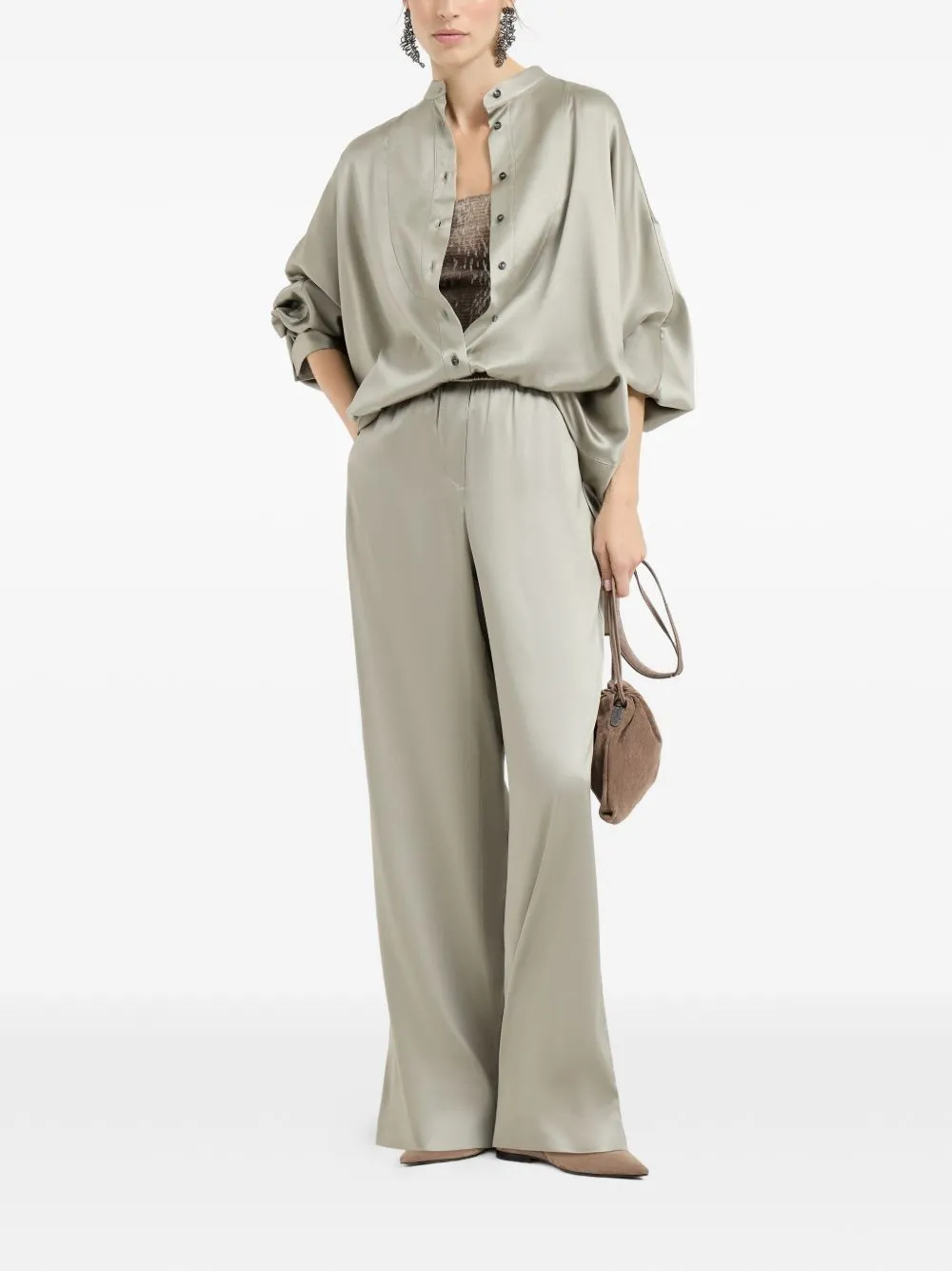 TRACK TROUSERS IN STRETCH SILK SATIN sold by Lord & Taylor product image thumbnail 3