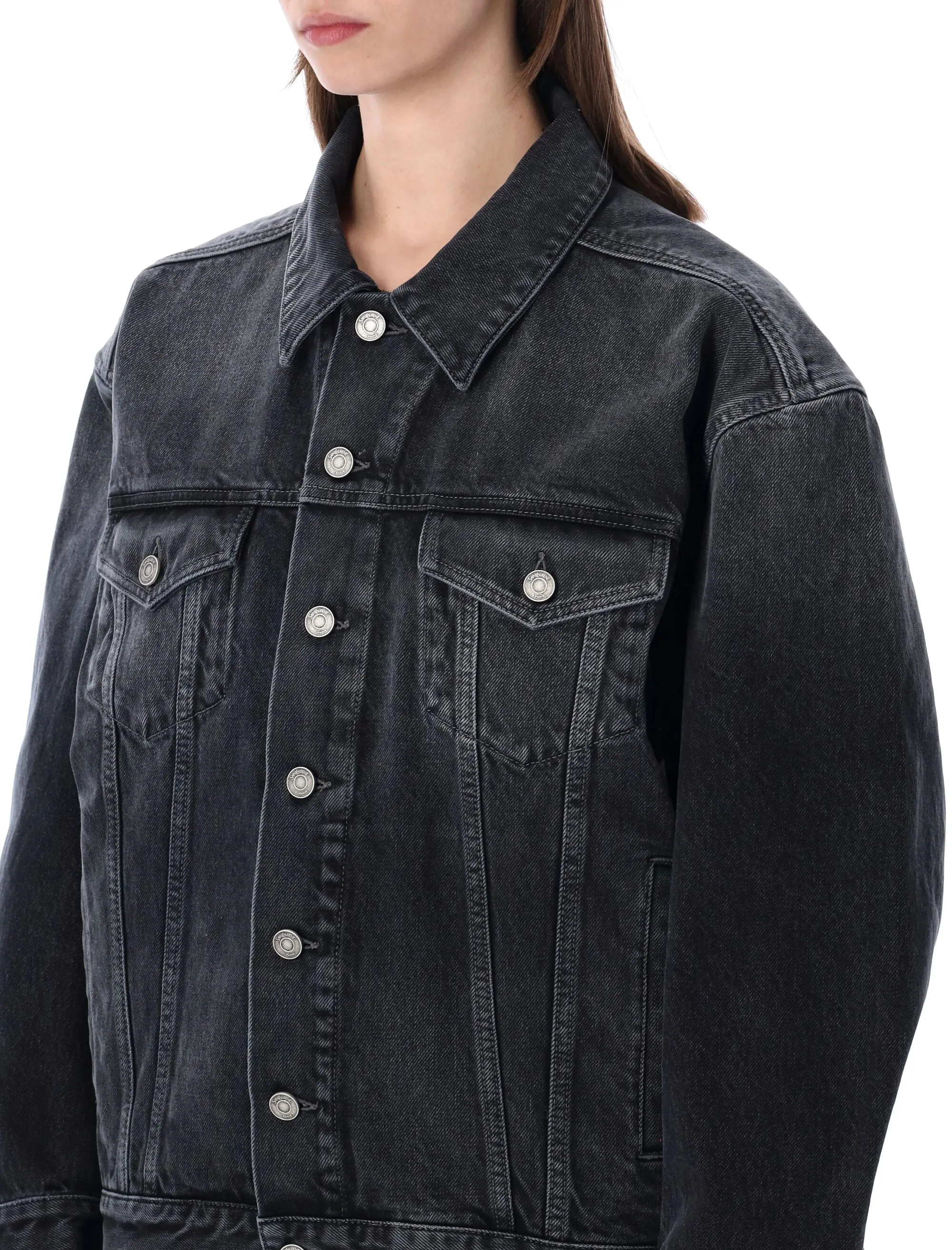 LONG EGG SHAPE BLACK COTTON JACKET sold by Lord & Taylor product image thumbnail 3
