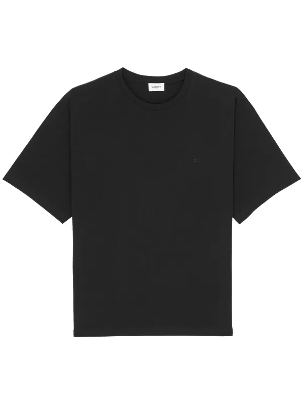 LARGE BLACK COTTON T-SHIRT made by Yves Saint Laurent