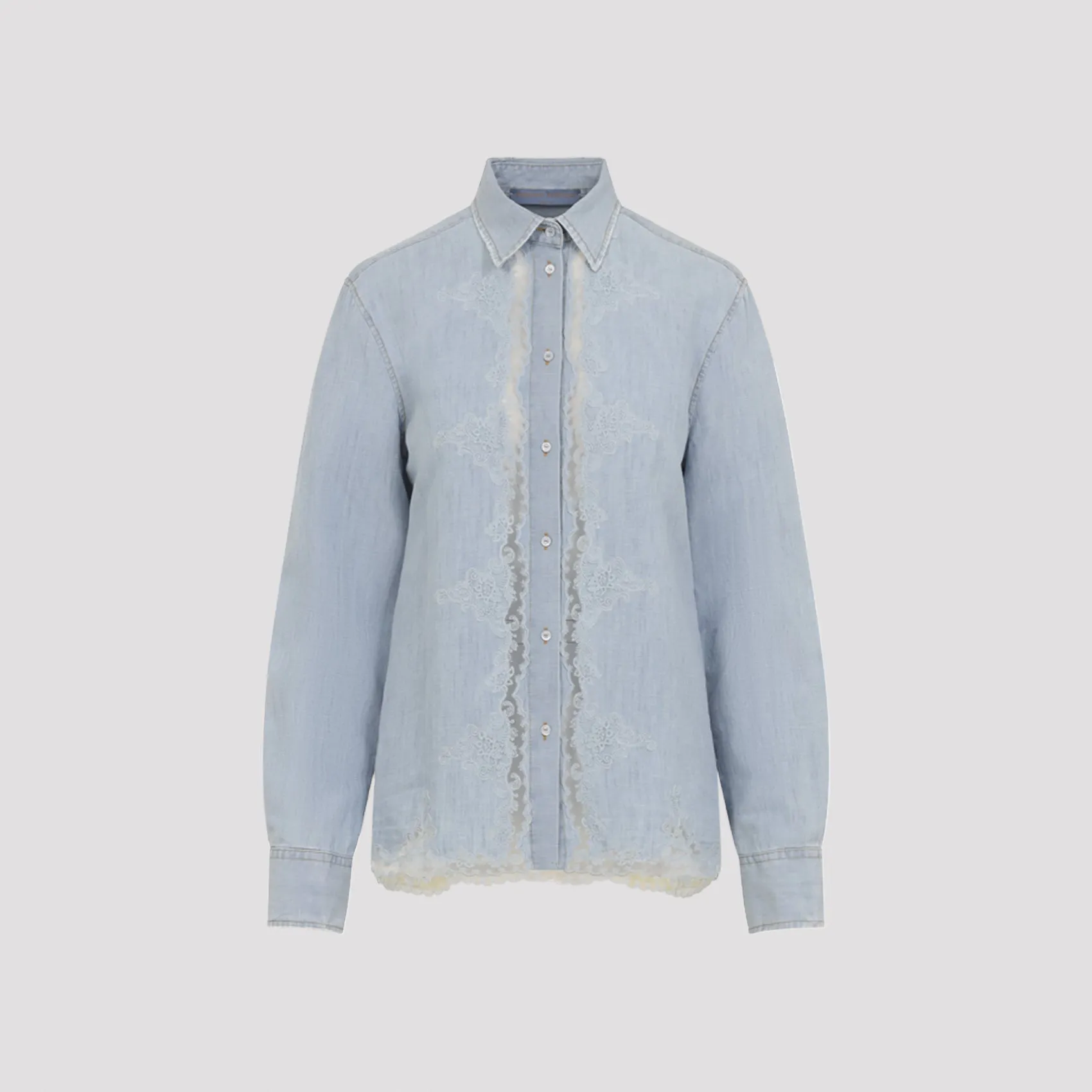 EMBROIDERED BROWN COTTON LINEN SHIRT sold by Lord & Taylor product image thumbnail 2