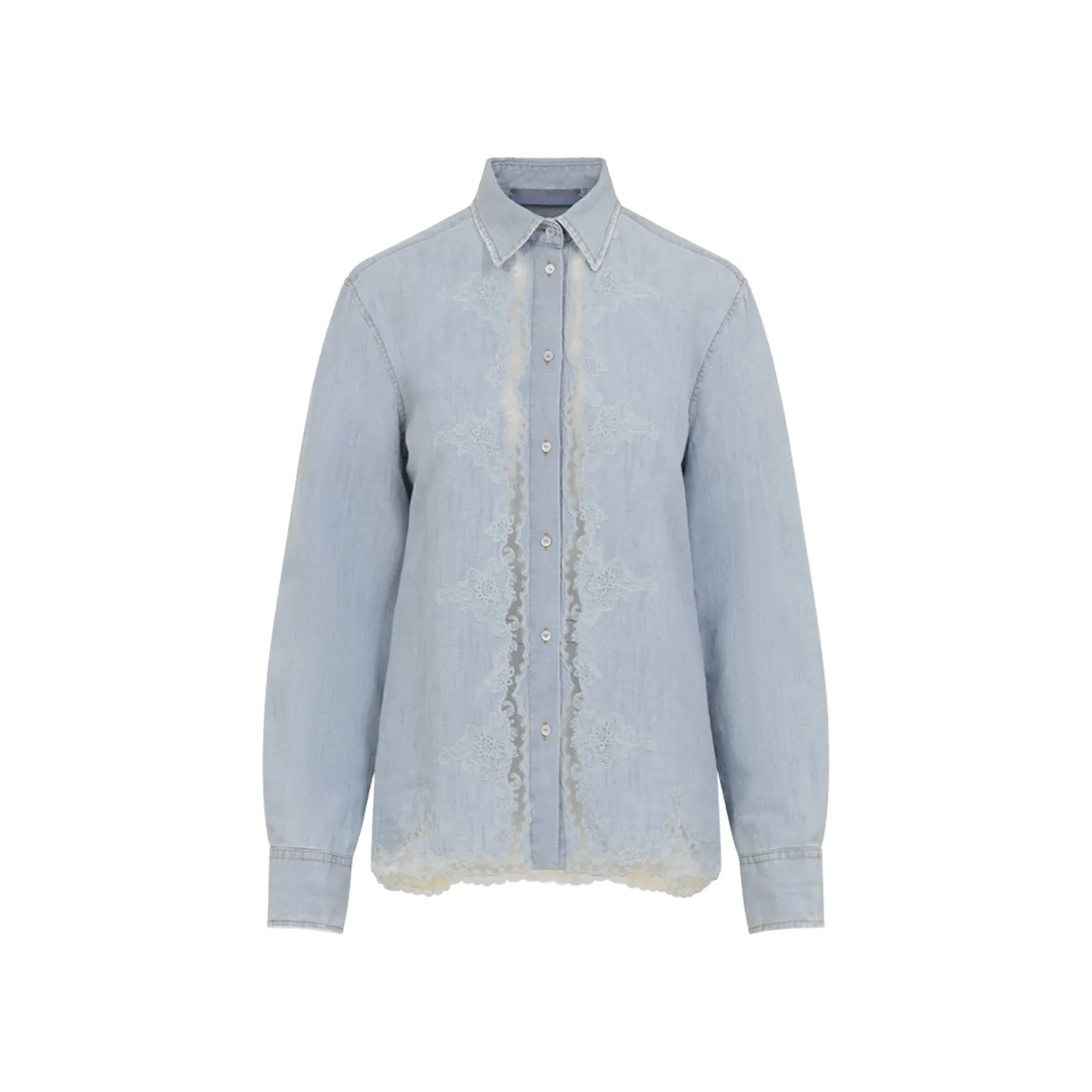 EMBROIDERED BROWN COTTON LINEN SHIRT sold by Lord & Taylor