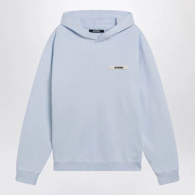 LIGHT BLUE SWEATSHIRT WITH GROSGRAIN LOGO made by Jacquemus