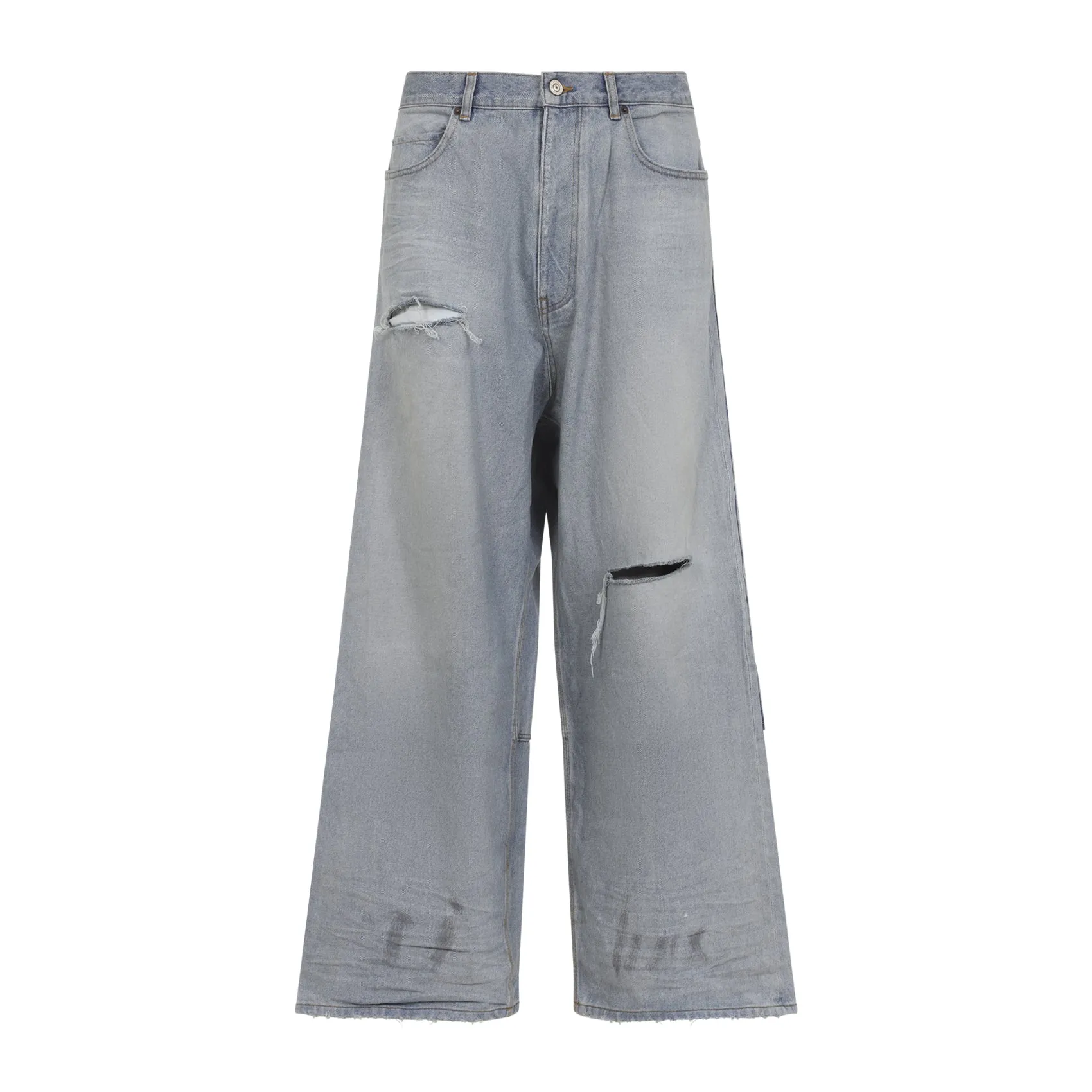 LIGHT BLUE BAGGY JEANS WITH RIPS sold by Lord & Taylor