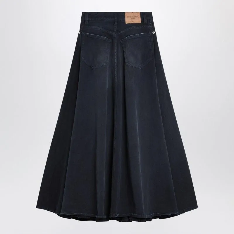 NAVY BLUE MAXI GODET DENIM SKIRT sold by Lord & Taylor product image thumbnail 2