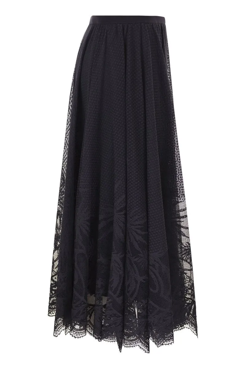 FLARED LACE SKIRT WITH FOLIAGE EMBROIDERY sold by Lord & Taylor product image thumbnail 3