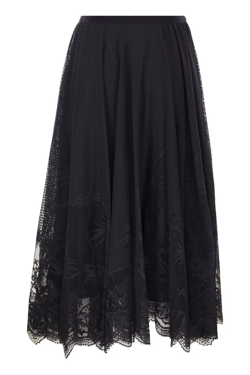FLARED LACE SKIRT WITH FOLIAGE EMBROIDERY sold by Lord & Taylor product image thumbnail 2