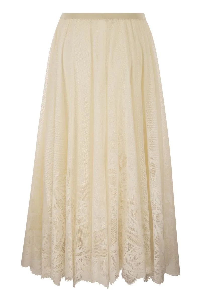 FLARED LACE SKIRT WITH FOLIAGE EMBROIDERY sold by Lord & Taylor product image thumbnail 2