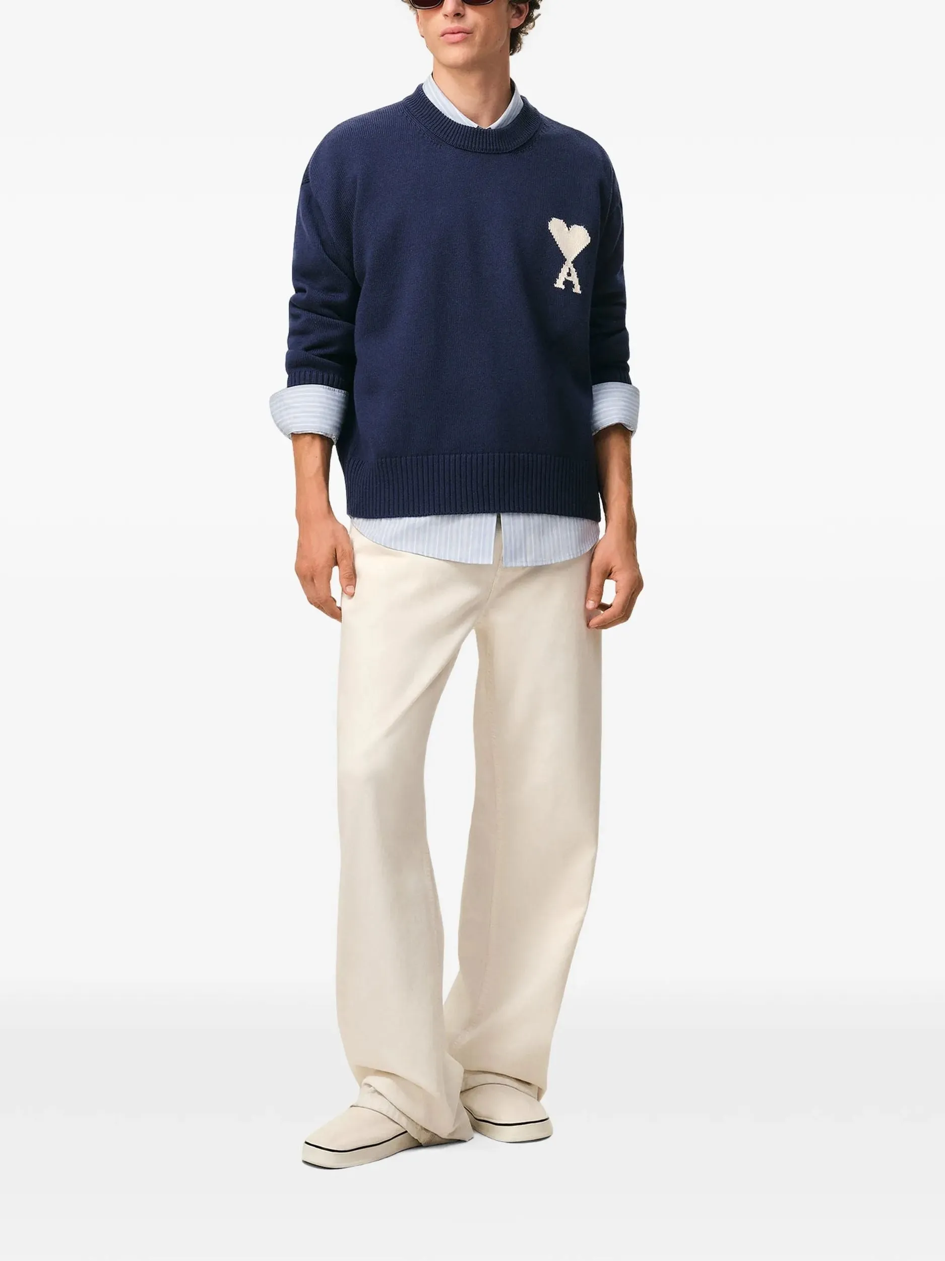 CREWNECK SWEATER WITH CONTRASTED AM sold by Lord & Taylor product image thumbnail 2