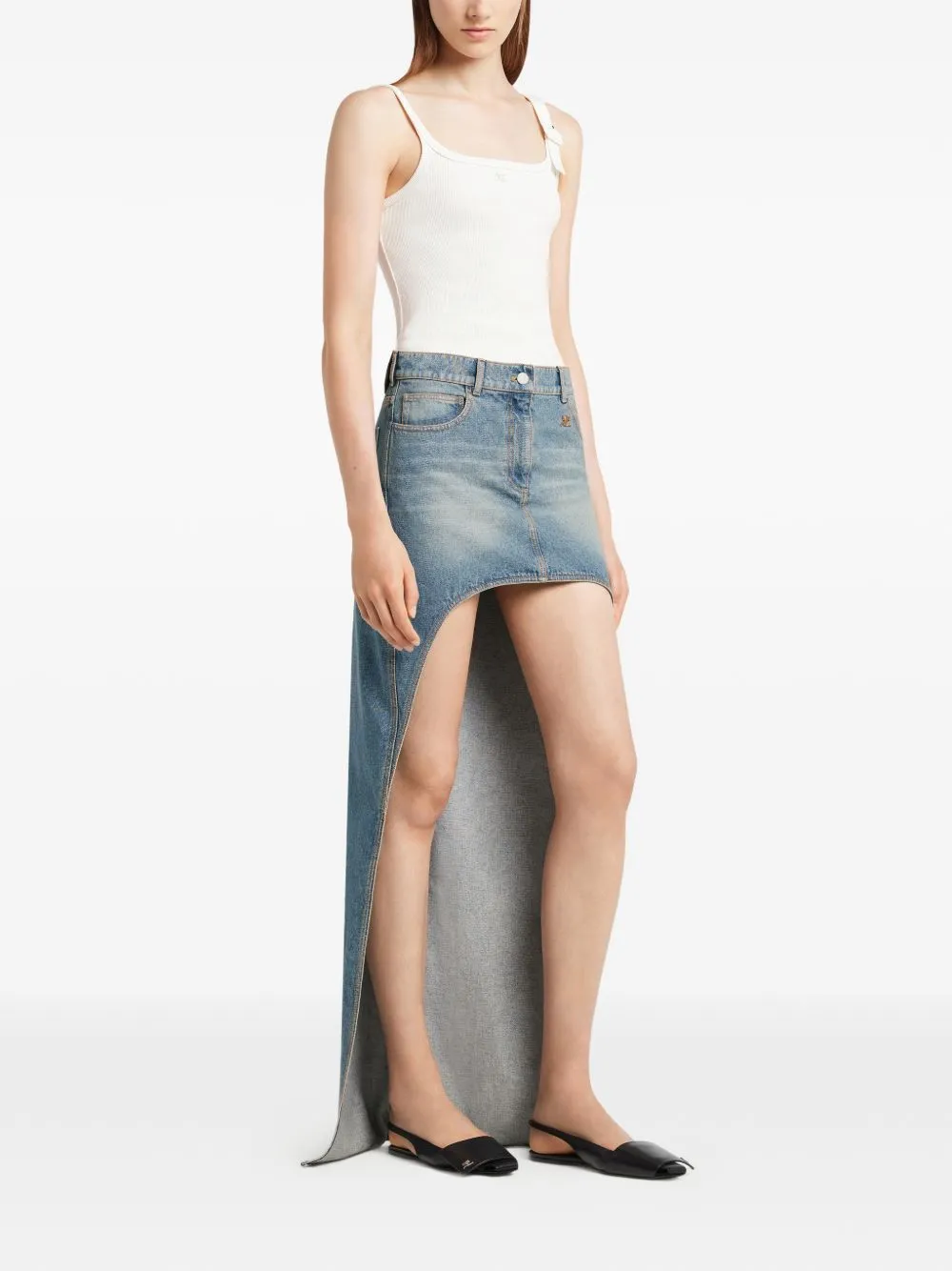 BUTTON-FASTENED LONG SKIRT WITH CUT-OUT DESIGN sold by Lord & Taylor product image thumbnail 3