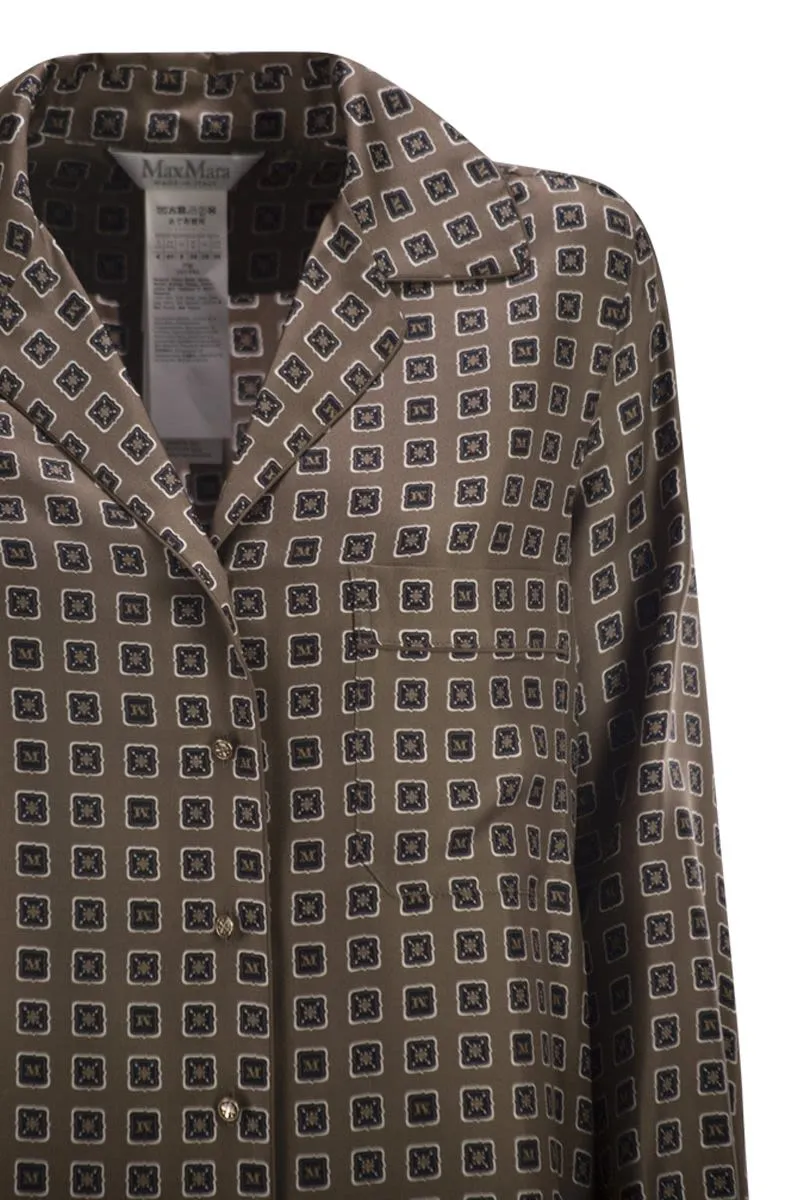 BUTTONLESS PRINTED SILK SHIRT sold by Lord & Taylor product image thumbnail 4
