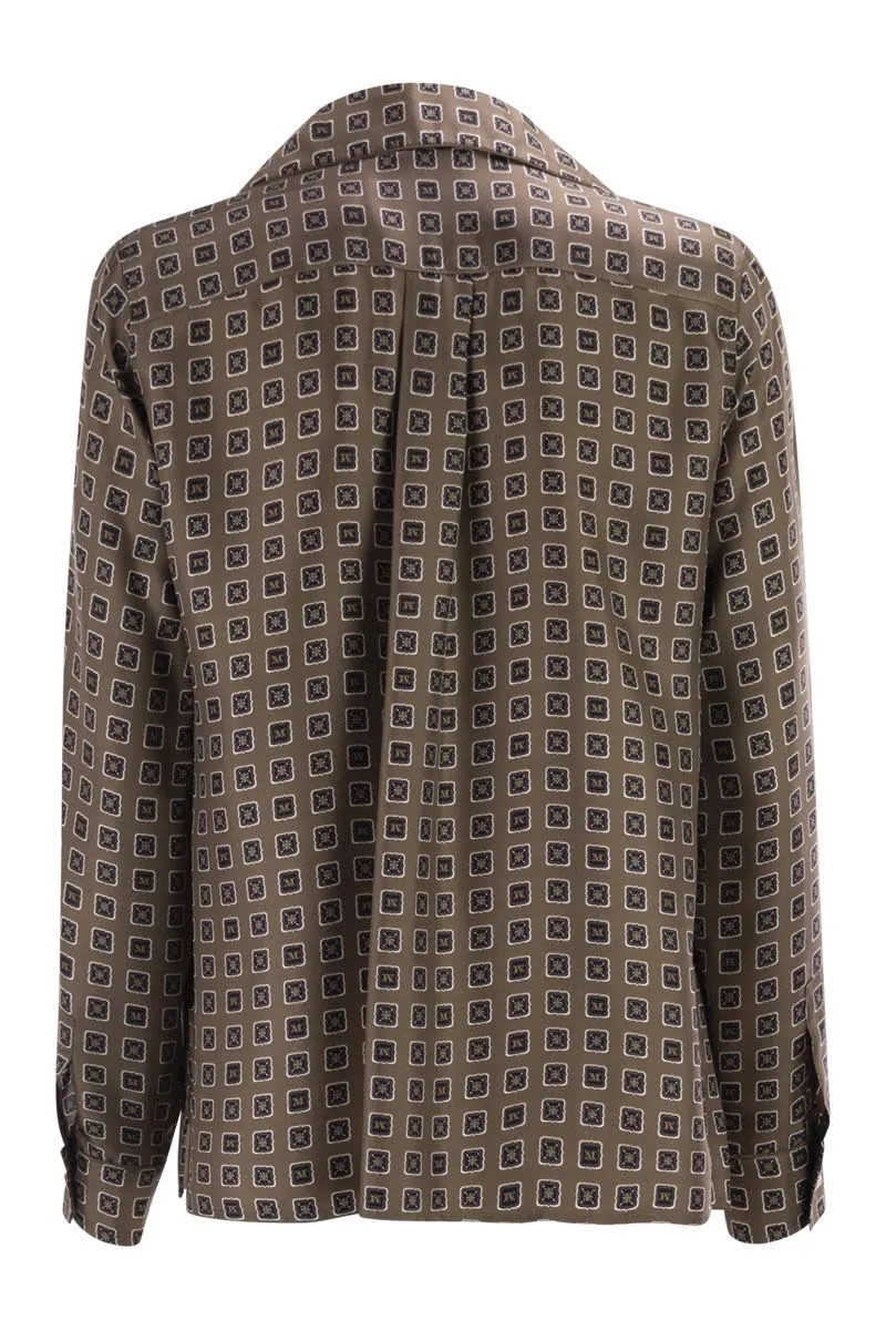 BUTTONLESS PRINTED SILK SHIRT sold by Lord & Taylor product image thumbnail 2