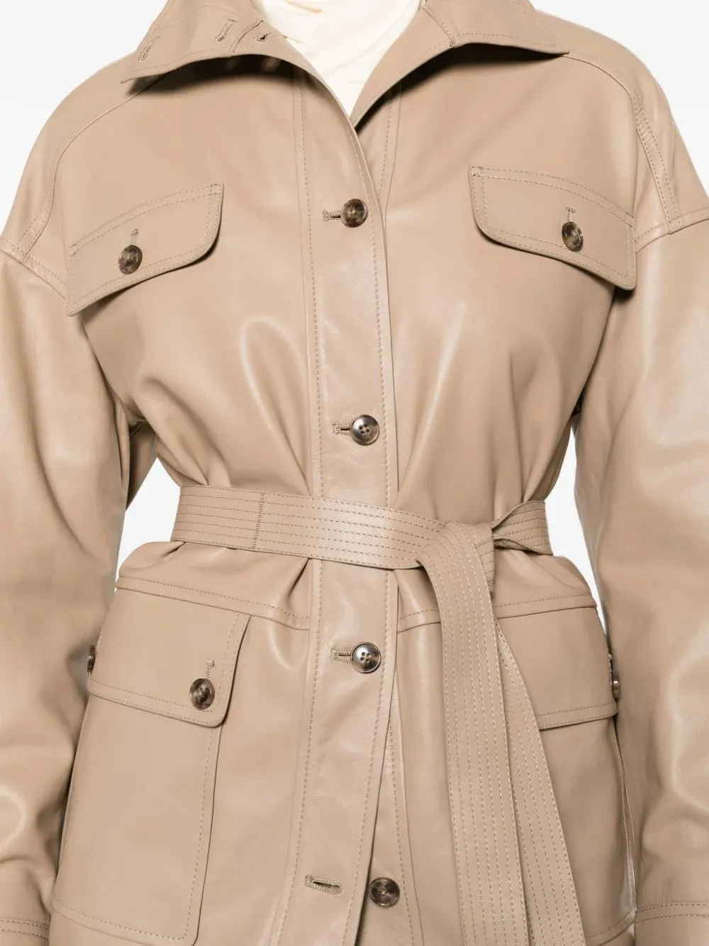 BUTTONED JACKET WITH BELT sold by Lord & Taylor product image thumbnail 5