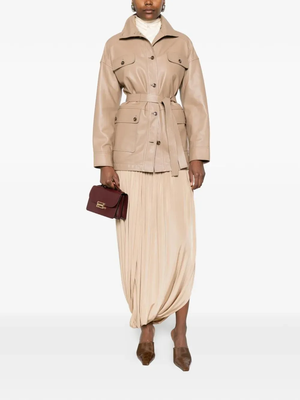 BUTTONED JACKET WITH BELT sold by Lord & Taylor product image thumbnail 2