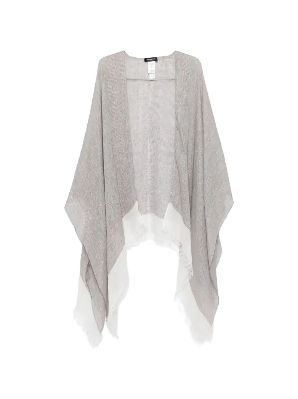 FRINGED LINEN PONCHO made by Fabiana Filippi