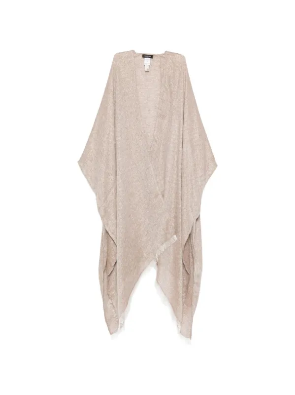 FRINGED LINEN PONCHO made by Fabiana Filippi