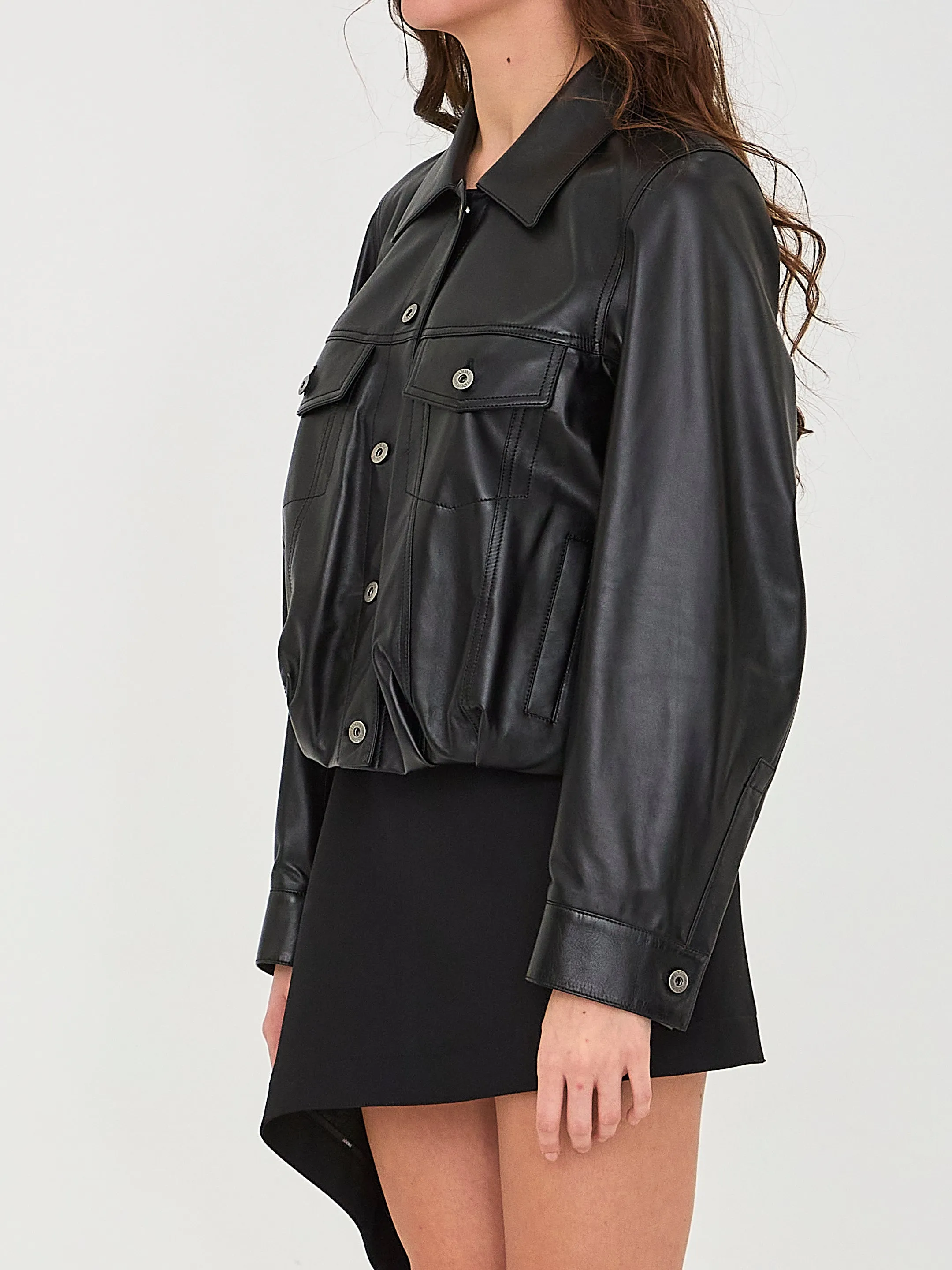 LEATHER BOMBER JACKET sold by Lord & Taylor product image thumbnail 2