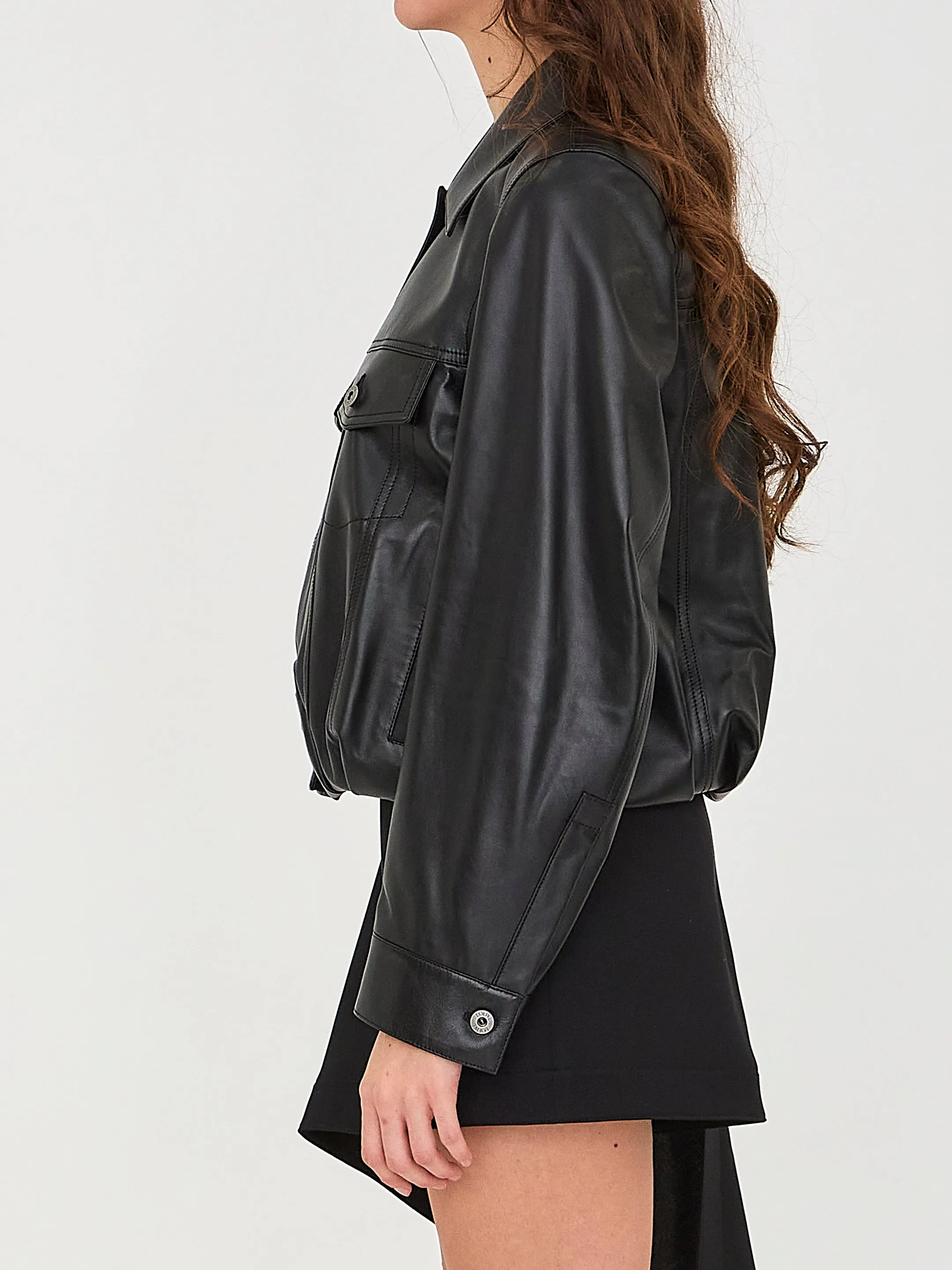 LEATHER BOMBER JACKET sold by Lord & Taylor product image thumbnail 3