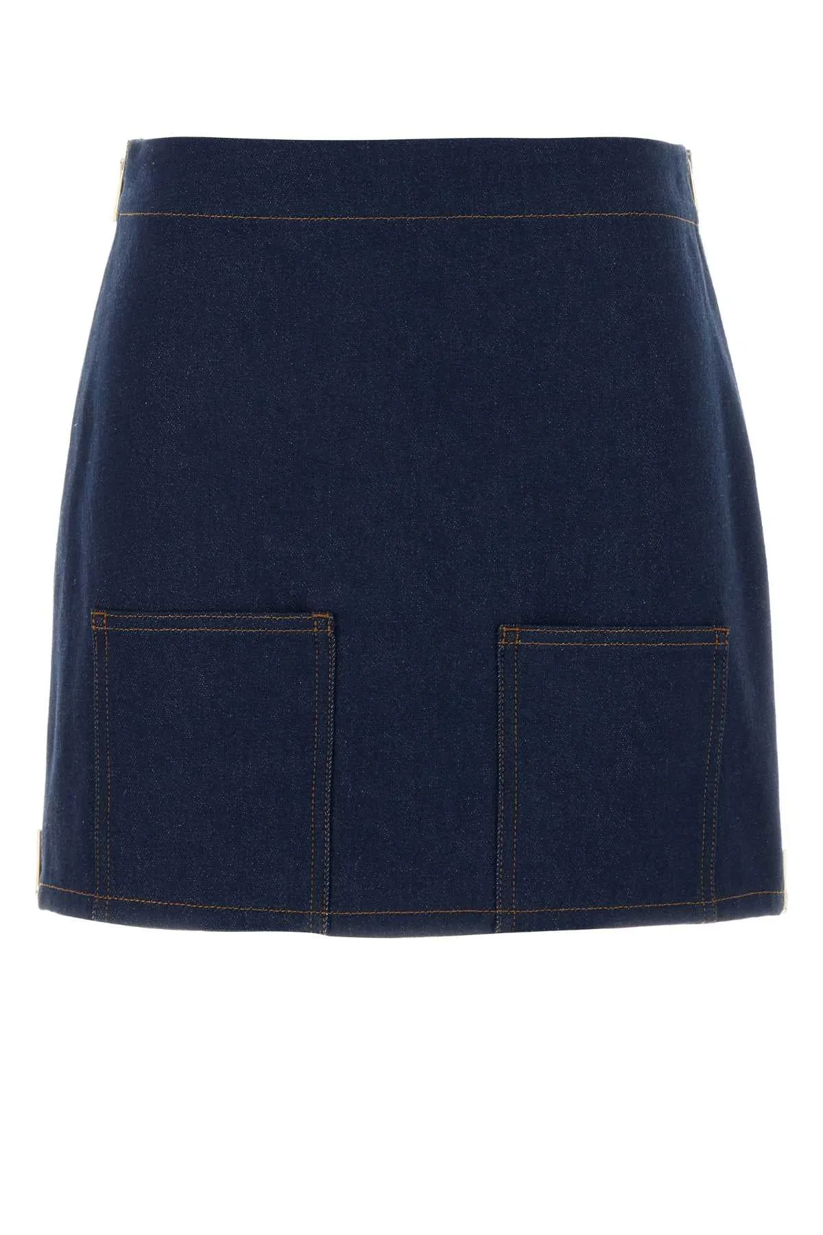 DENIM MINI SKIRT REVERSE FF sold by Lord & Taylor