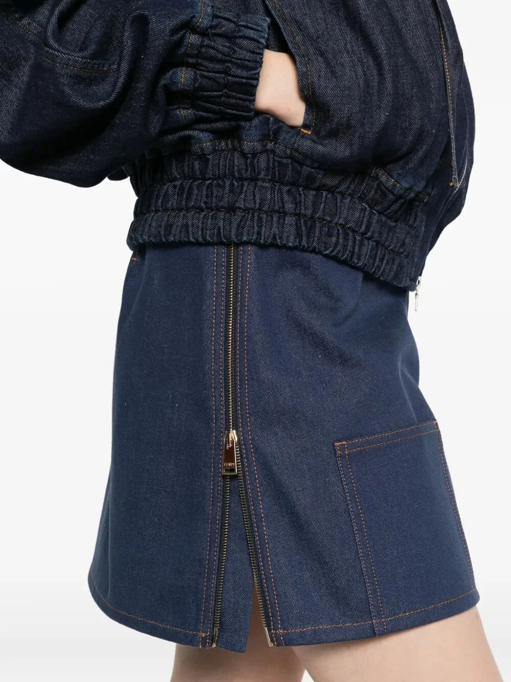 DENIM MINI SKIRT REVERSE FF sold by Lord & Taylor product image thumbnail 5