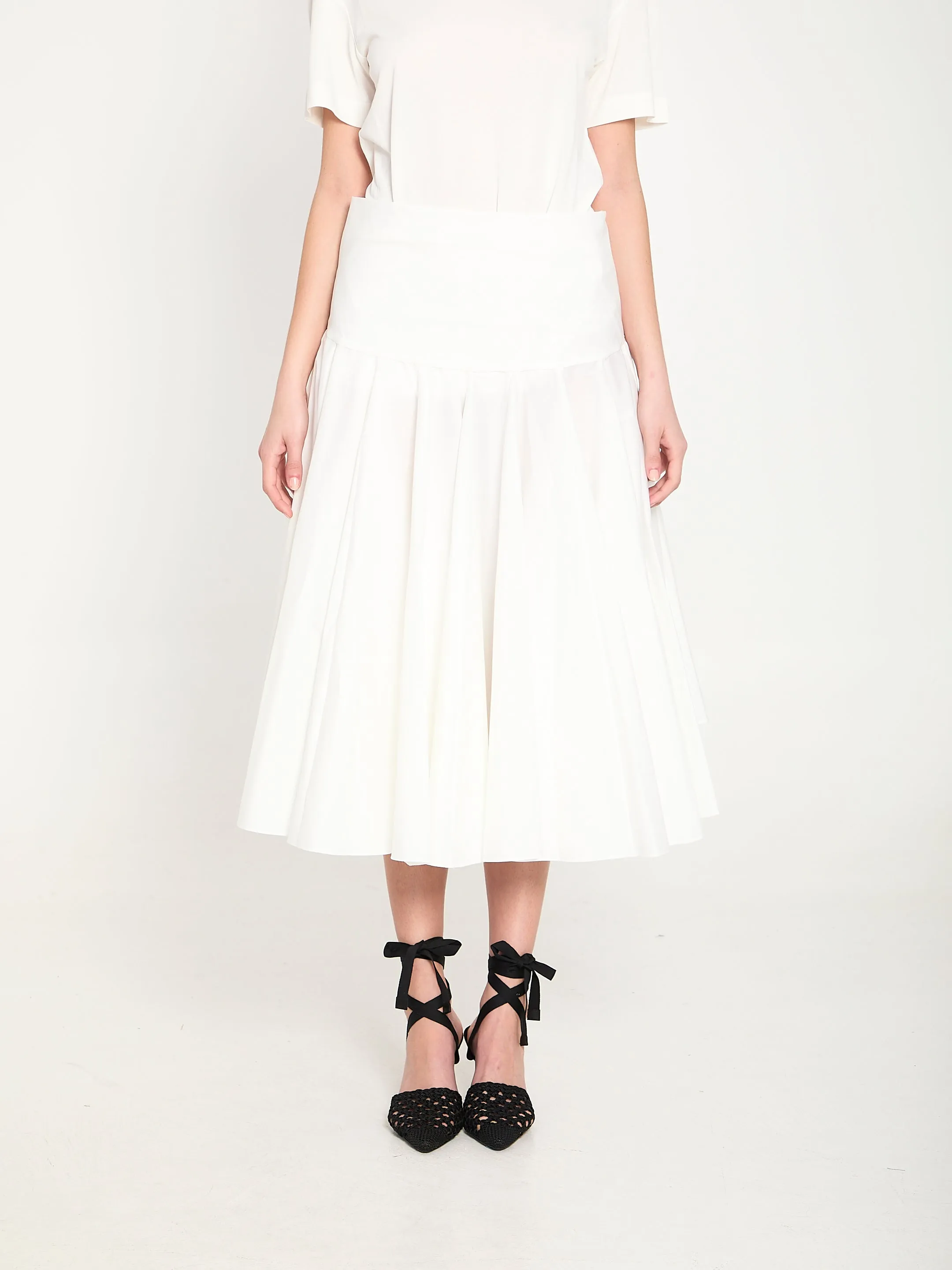 Draped midi skirt with godet sold by Lord & Taylor